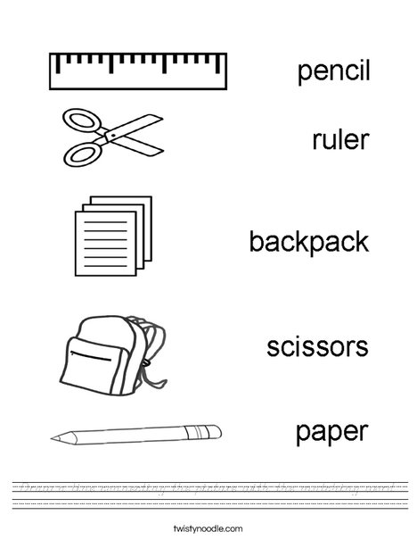 Draw a line connecting the picture with the matching word. Worksheet