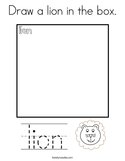 Draw a lion in the box Coloring Page