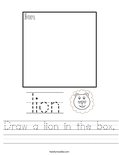 Draw a lion in the box. Worksheet