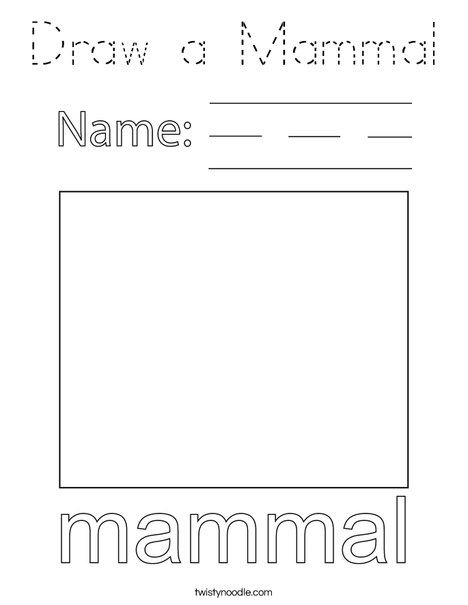 Draw a mammal. Coloring Page