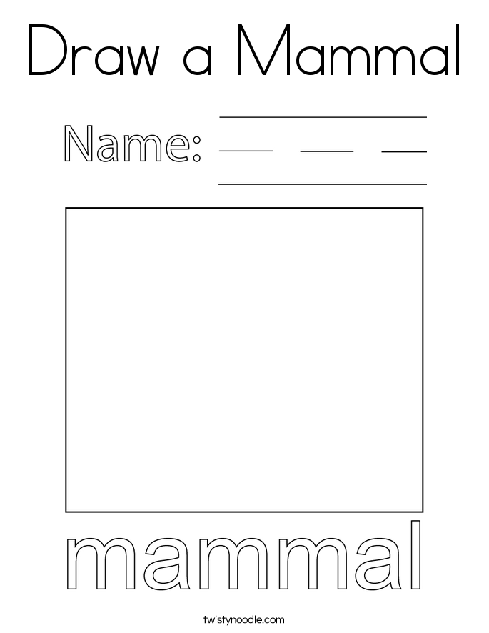 Draw a Mammal Coloring Page