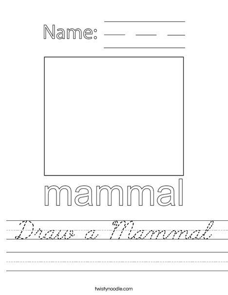 Draw a mammal. Worksheet