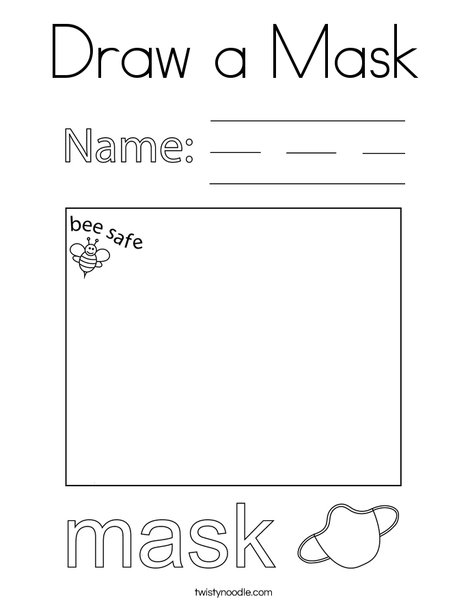 Draw a Mask Coloring Page