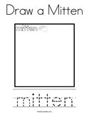 Draw a Mitten Coloring Page