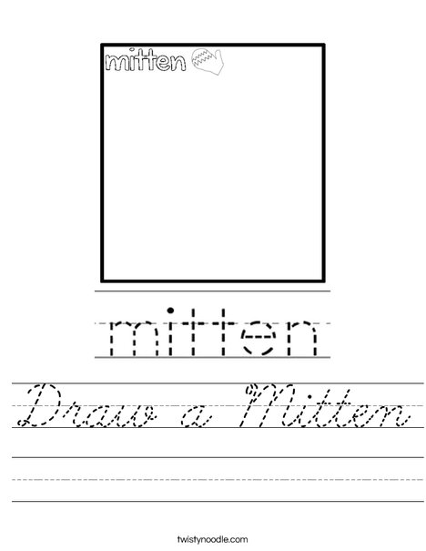 Draw a Mitten Worksheet