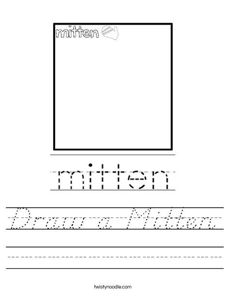 Draw a Mitten Worksheet