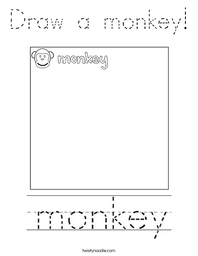 Draw a monkey! Coloring Page
