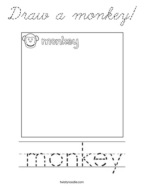 Draw a monkey! Coloring Page