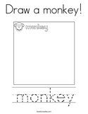 Draw a monkey Coloring Page
