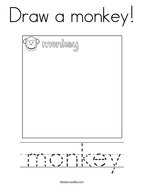 Draw a monkey Coloring Page