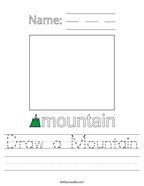 Draw a Mountain Handwriting Sheet