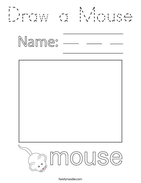 Draw a Mouse Coloring Page