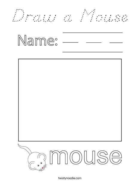 Draw a Mouse Coloring Page
