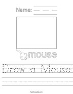 Draw a Mouse Handwriting Sheet