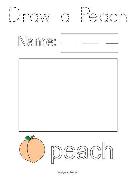 Draw a Peach Coloring Page