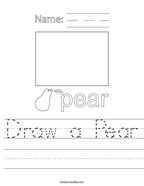 Draw a Pear Handwriting Sheet