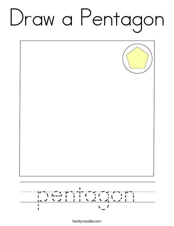 Draw a Pentagon Coloring Page