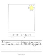 Draw a Pentagon Handwriting Sheet