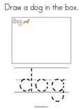 Draw a dog in the box. Coloring Page