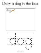 Draw a dog in the box Coloring Page
