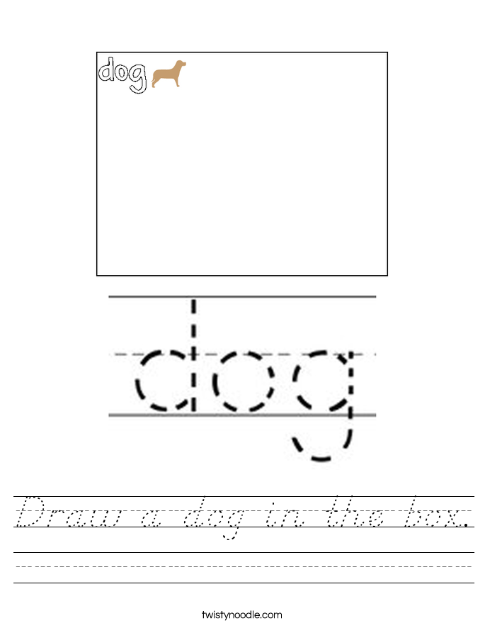 Draw a dog in the box. Worksheet