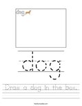 Draw a dog in the box. Worksheet