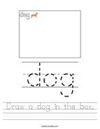 Draw a dog in the box Handwriting Sheet
