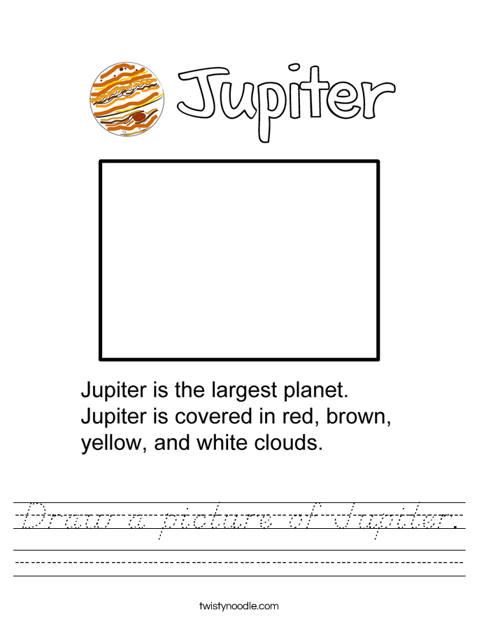 Draw a picture of Jupiter. Worksheet