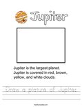 Draw a picture of Jupiter. Worksheet