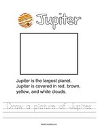 Draw a picture of Jupiter Handwriting Sheet