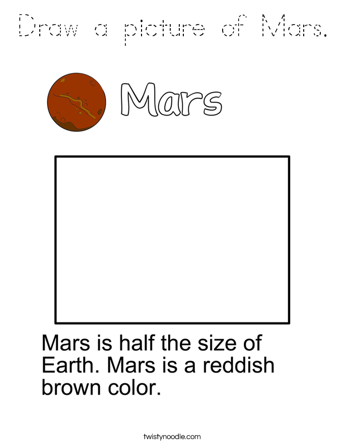 Draw a picture of Mars. Coloring Page