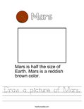 Draw a picture of Mars. Worksheet
