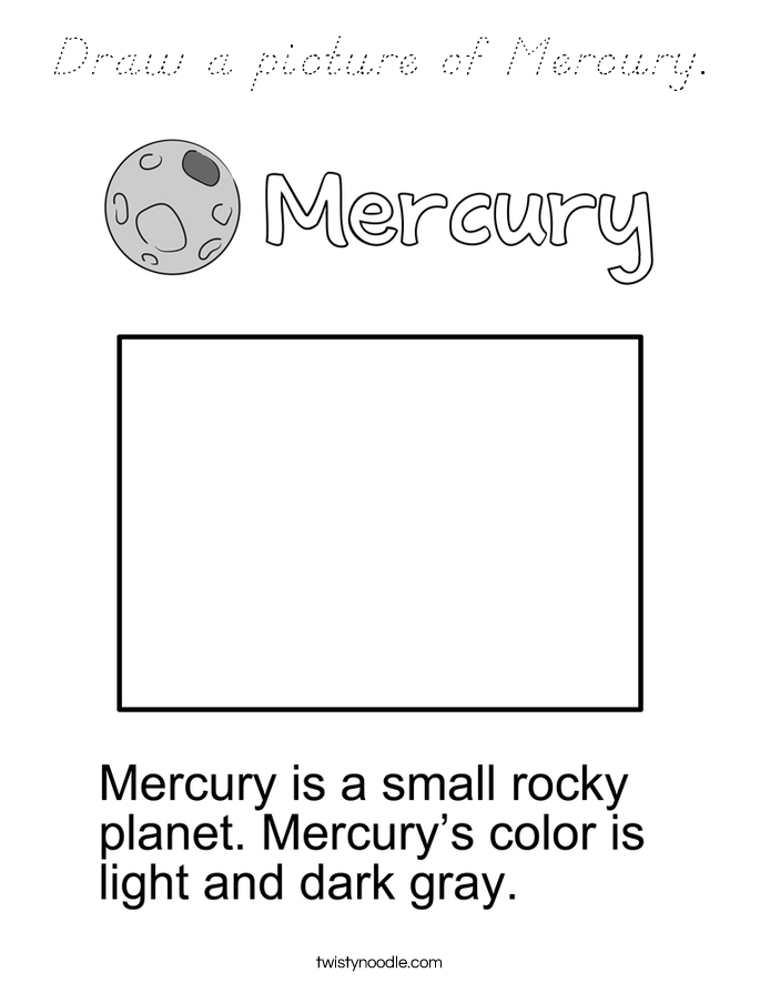 Draw a picture of Mercury. Coloring Page