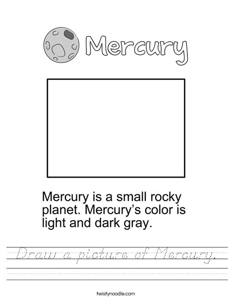 Draw a picture of Mercury. Worksheet