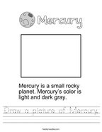 Draw a picture of Mercury Handwriting Sheet