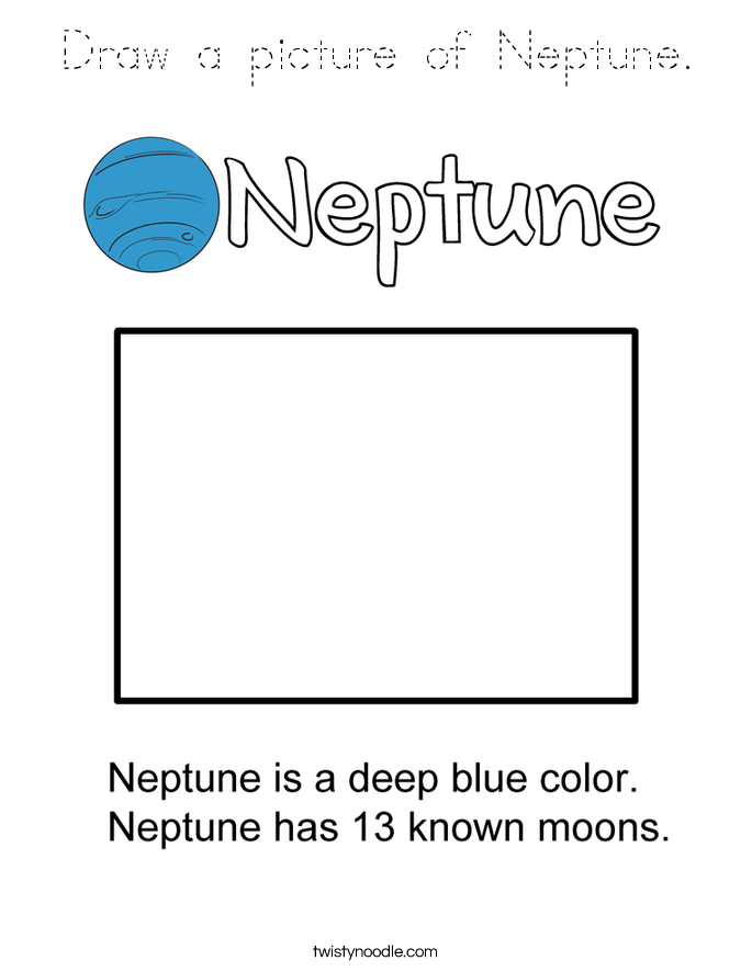 Draw a picture of Neptune. Coloring Page