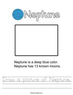Draw a picture of Neptune Handwriting Sheet