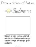 Draw a picture of Saturn. Coloring Page
