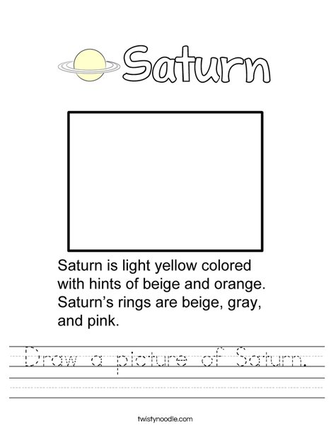 Draw a picture of Saturn. Worksheet
