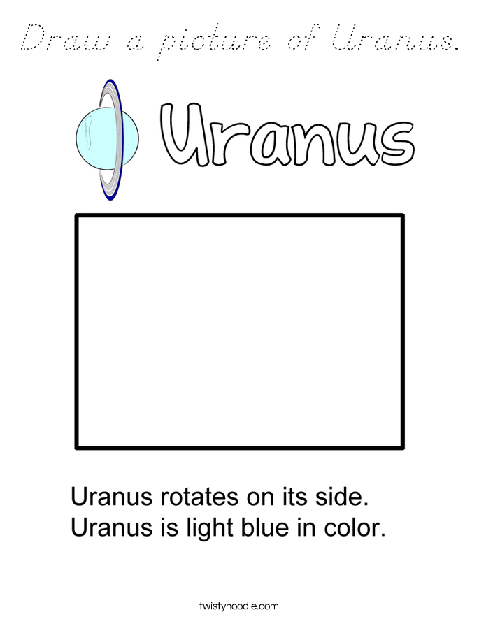 Draw a picture of Uranus. Coloring Page