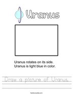 Draw a picture of Uranus Handwriting Sheet