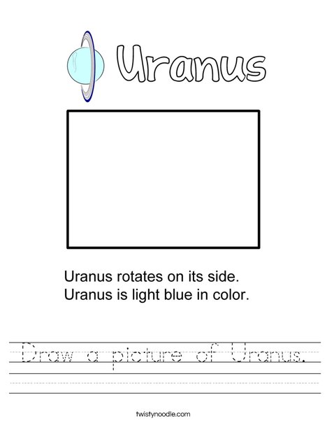 Draw a picture of Uranus. Worksheet