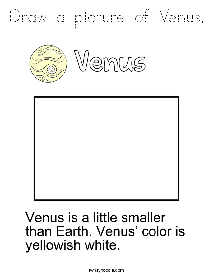 Draw a picture of Venus. Coloring Page