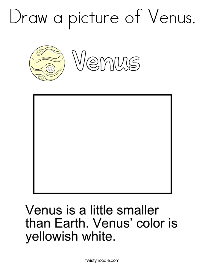 Draw a picture of Venus. Coloring Page