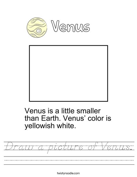 Draw a picture of Venus. Worksheet