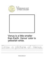 Draw a picture of Venus Handwriting Sheet