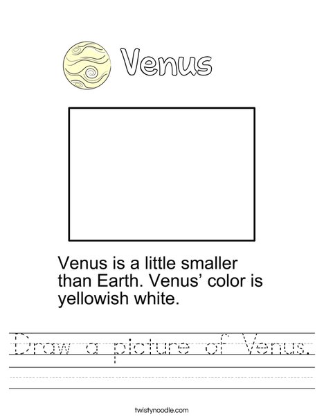 Draw a picture of Venus. Worksheet
