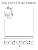 Draw a picture of your backpack Coloring Page