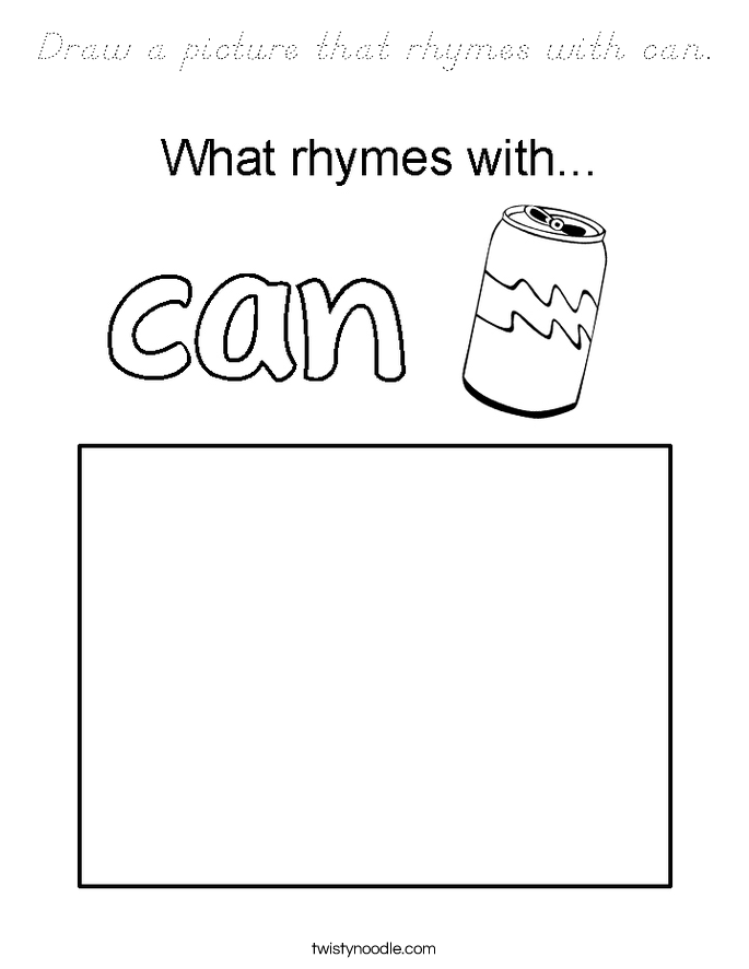Draw a picture that rhymes with can. Coloring Page