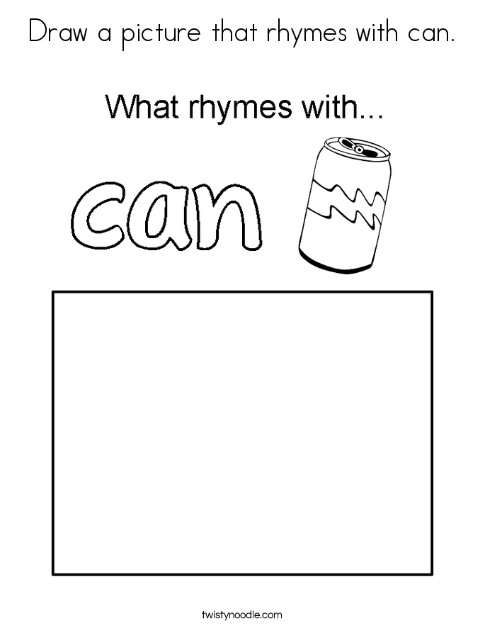 Draw a picture that rhymes with can. Coloring Page